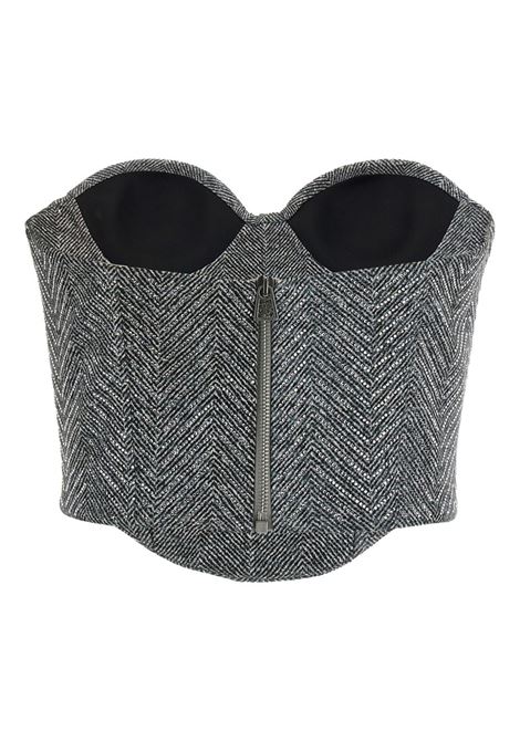 Grey jersey bodice with crystals Ermanno scervino - women ERMANNO SCERVINO | D472L334CTZBWS4706